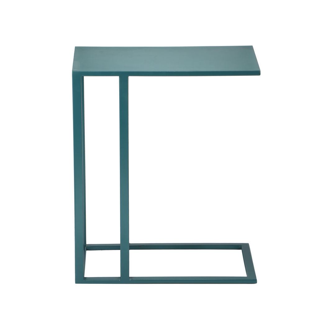 Tanu C Table Enamel Top End Table, Teal