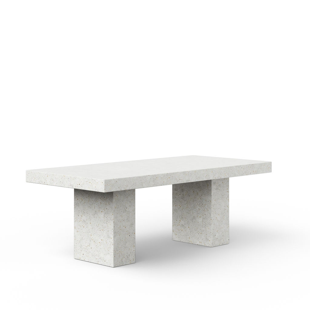 Elcor Dining Table 39.25" X 82.75", Ivory Terrazzo