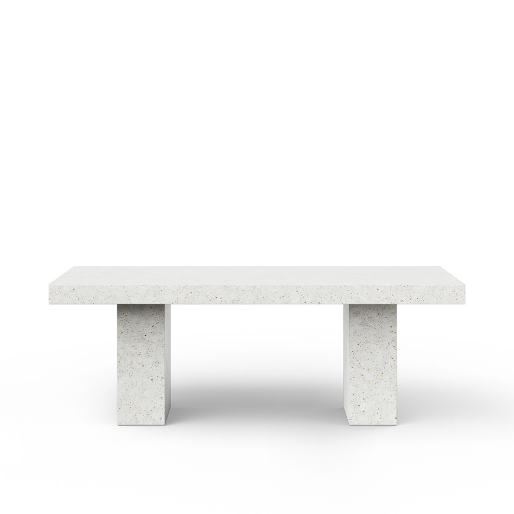 Elcor Dining Table 39.25" X 82.75", Ivory Terrazzo