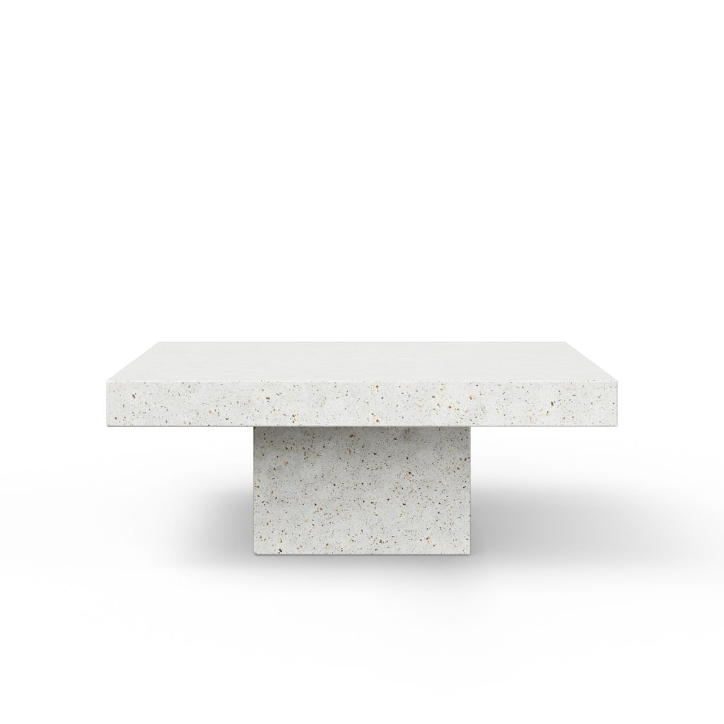 Una Square Coffee Table, Ivory Terrazzo