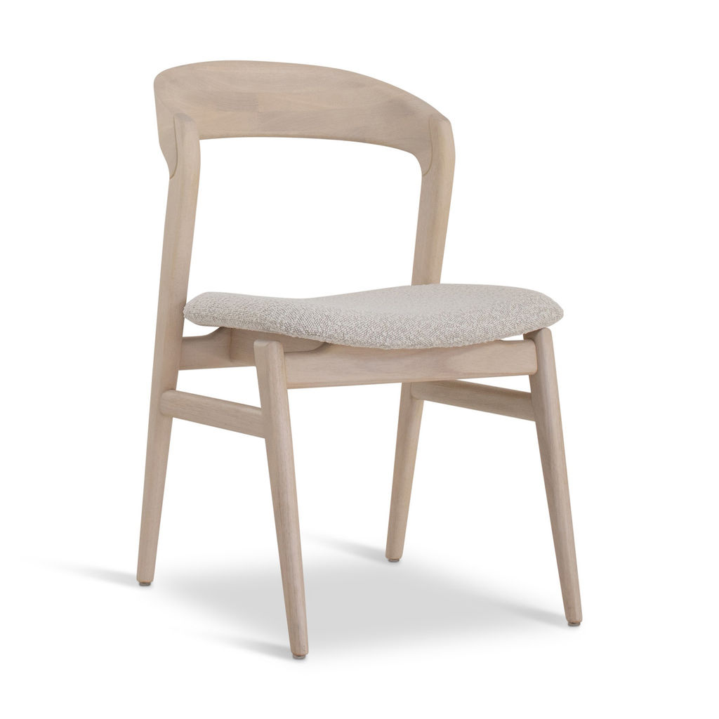 Modern Brazilian - Velma - Side Chair - Bouclé Crafted Glaze Seat - Nevoa Frame