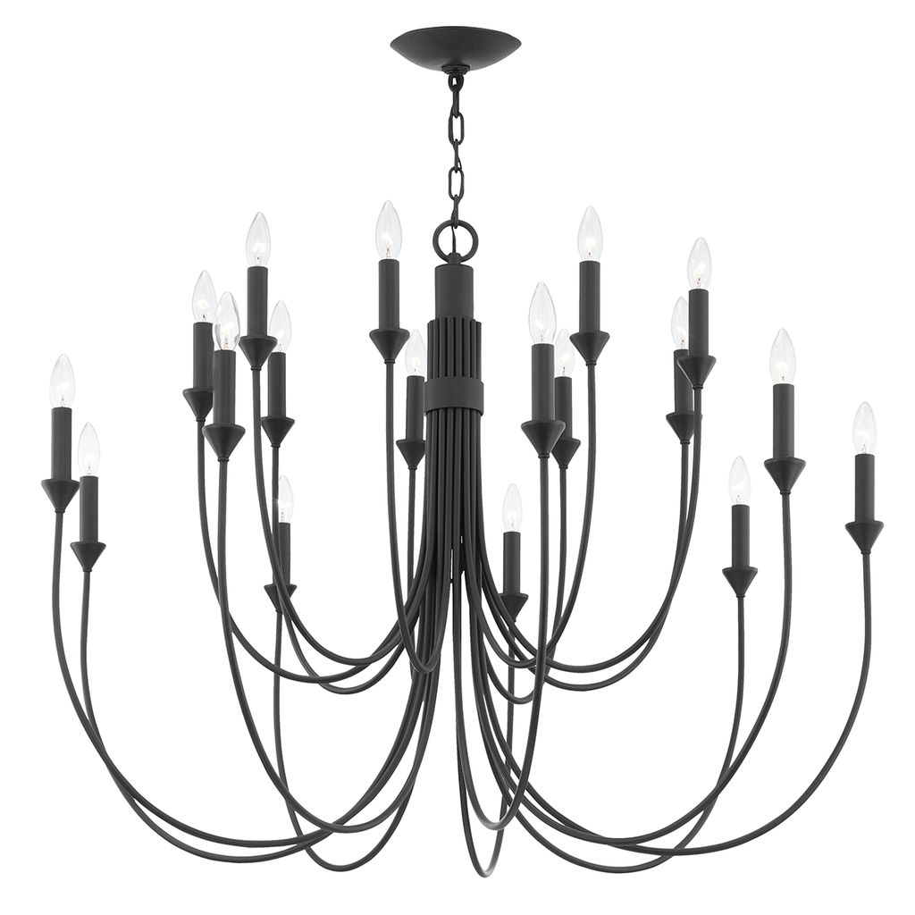 Cate Chandelier 18 Lamps, Forged Iron