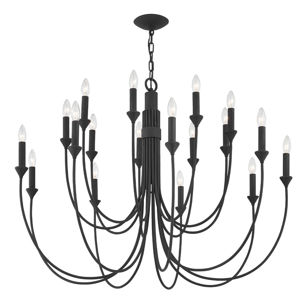 Cate Chandelier 18 Lamps, Forged Iron