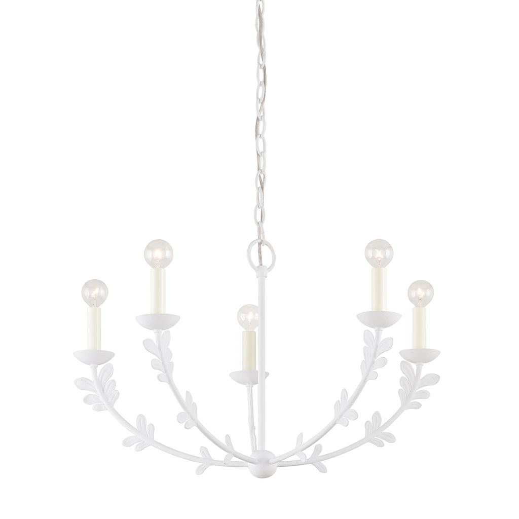 Preview image for Leaves Chandelier 5 Lamps, Gesso White