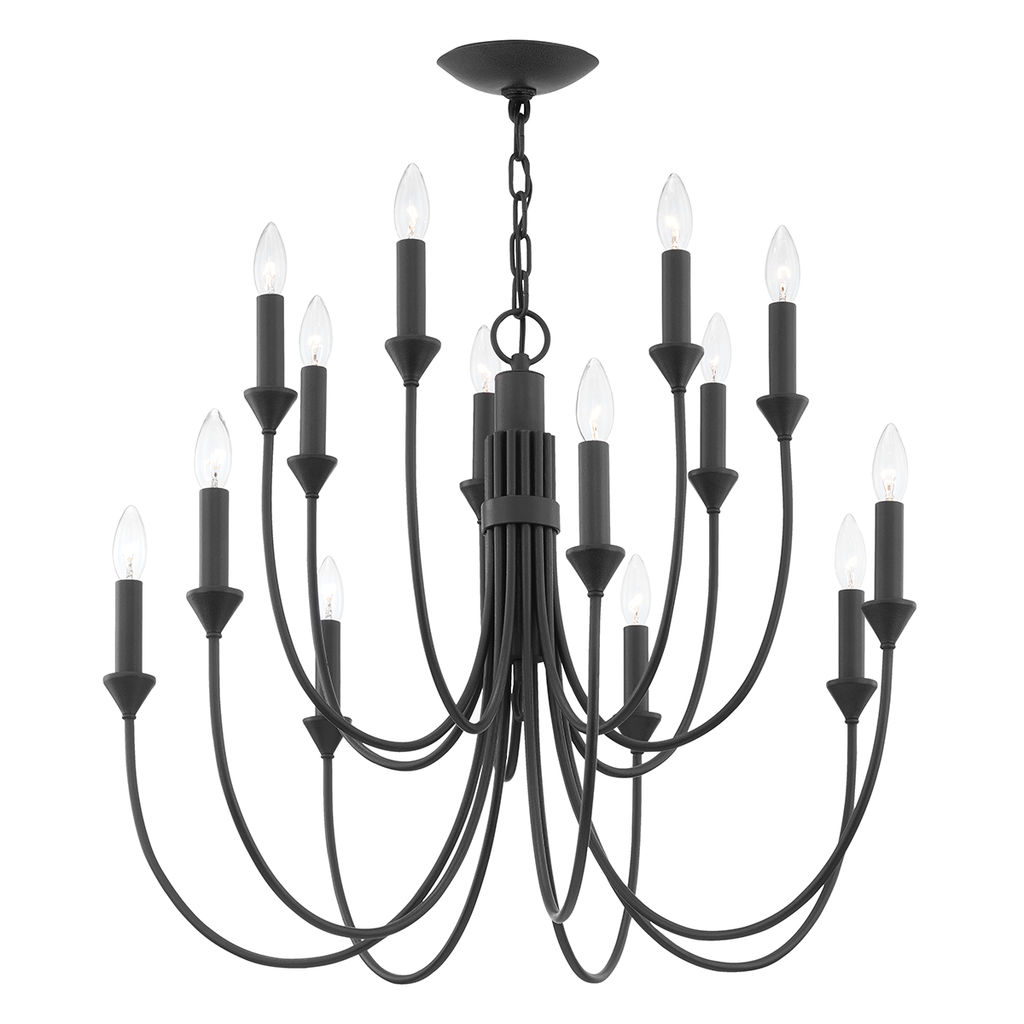 Cate Chandelier 14 Lamps, Forged Iron