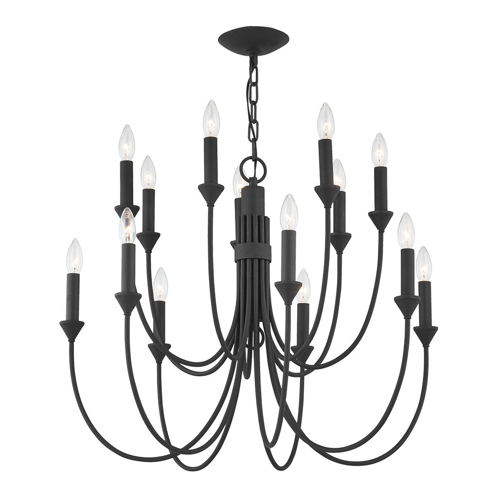 Cate Chandelier 14 Lamps, Forged Iron