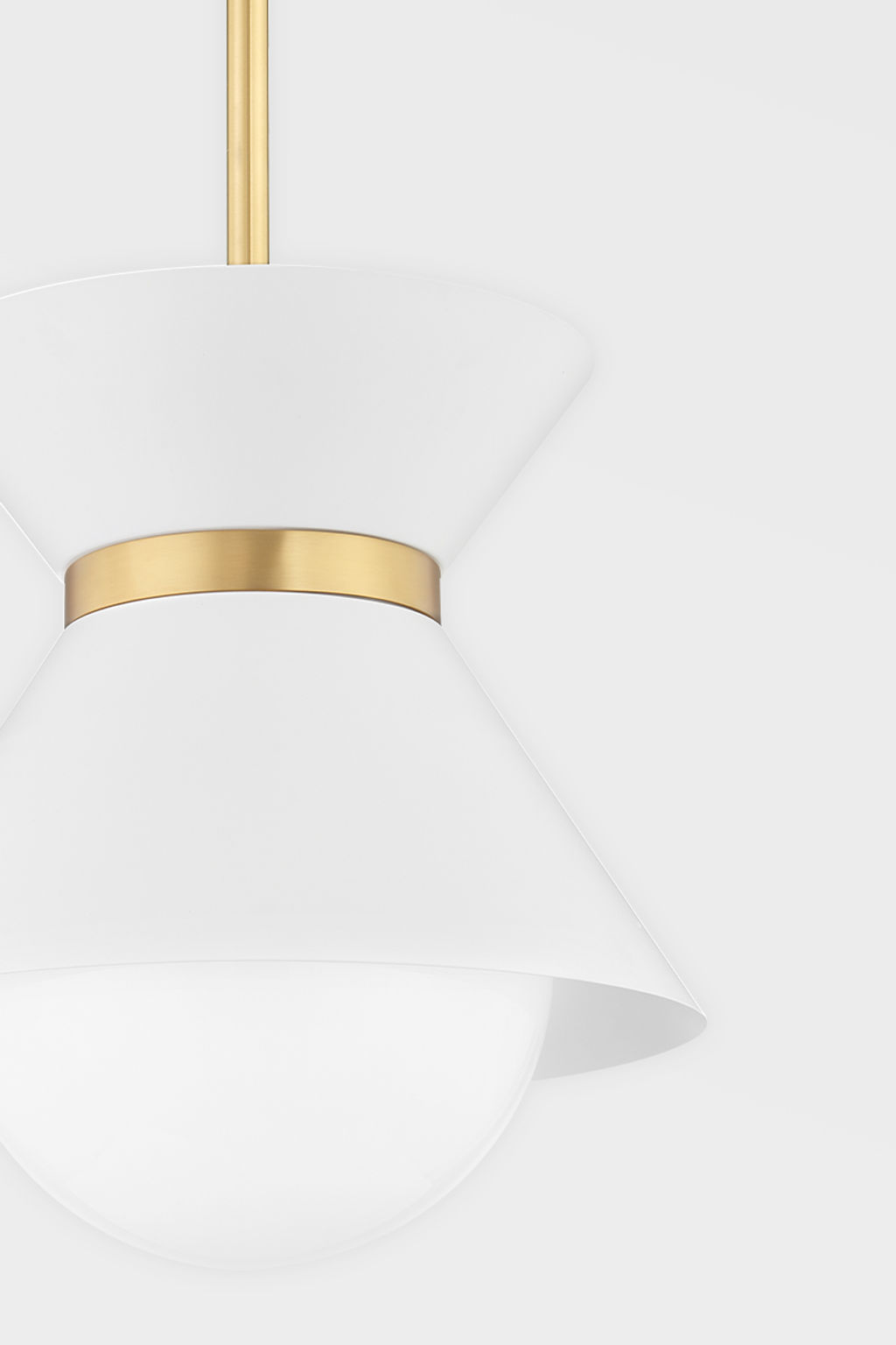 Scout 1 Light Pendant 20", Soft White/Patina Brass