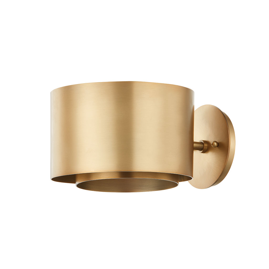 Metal Bands Wall Sconce, Patina Brass