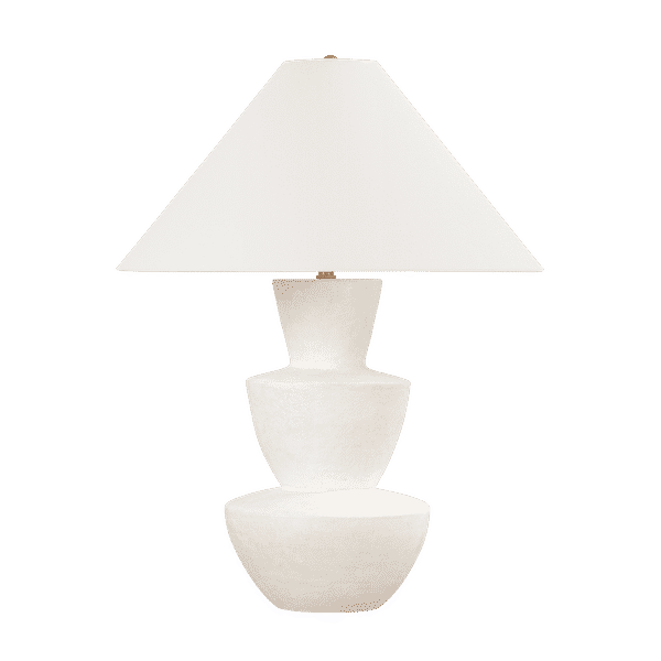 1 Light Stacked Table Lamp, Patina Brass
