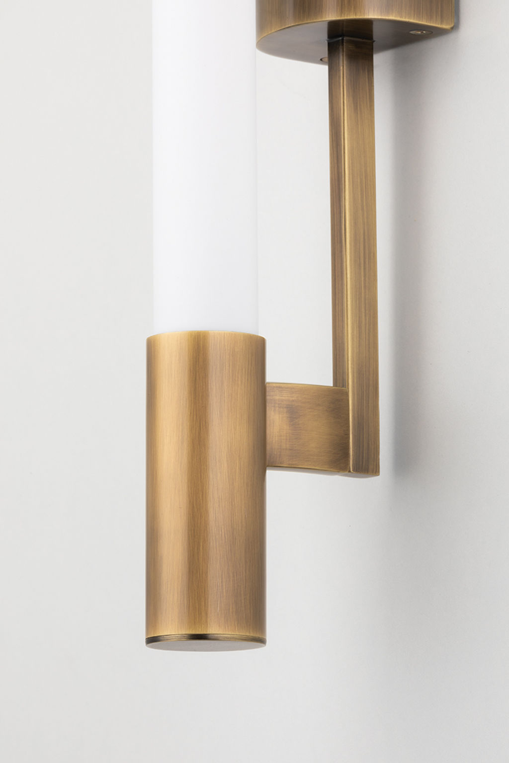 Cylindrical 2 Light Wall Sconce, Patina Brass