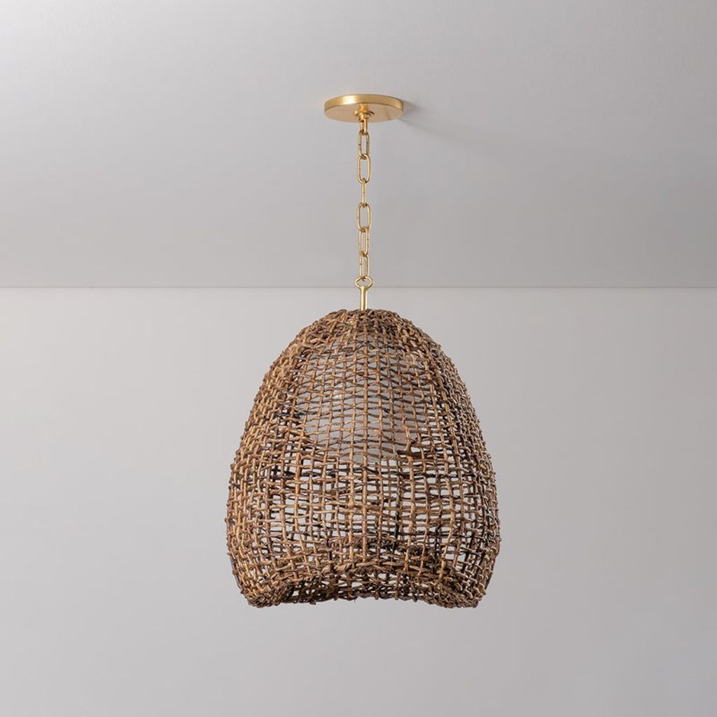 Maester Pendant 16" X 19.75", Vintage Gold Leaf