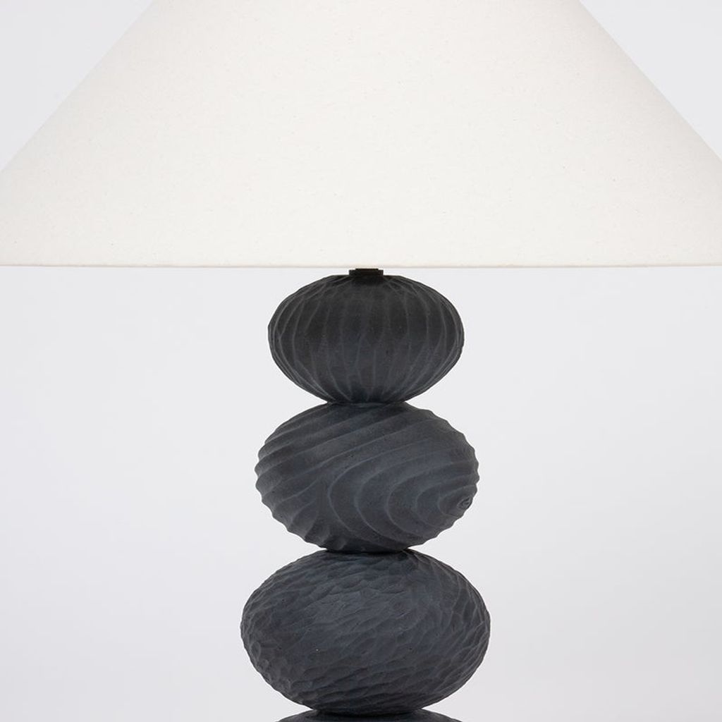 Miela Table Lamp 19" X 30", Forged Iron And Black Motif