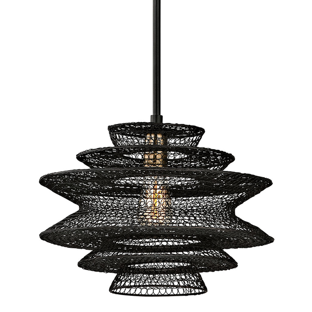 Kokoro Pendant 15" X 10.75", Soft Black