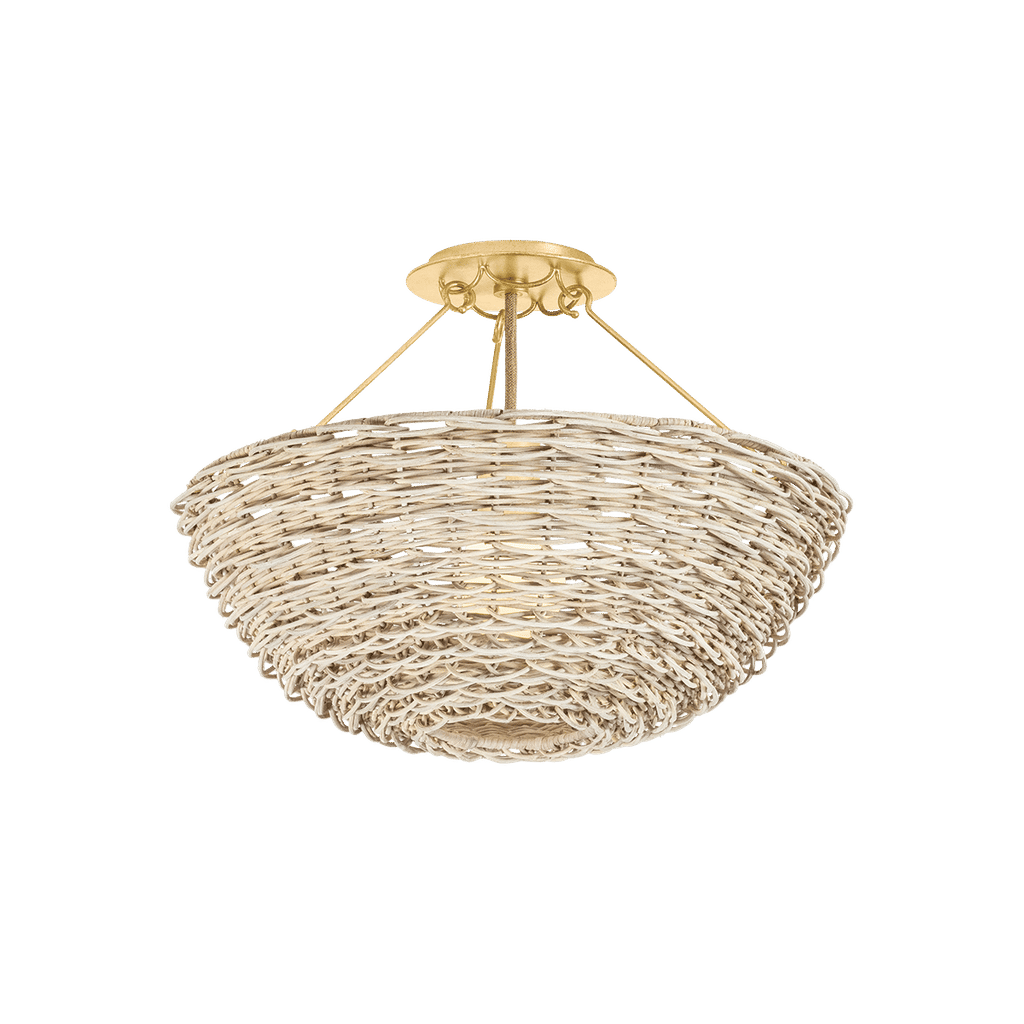 Campo Semi Flush 18.25" X 13.5", Vintage Gold Leaf