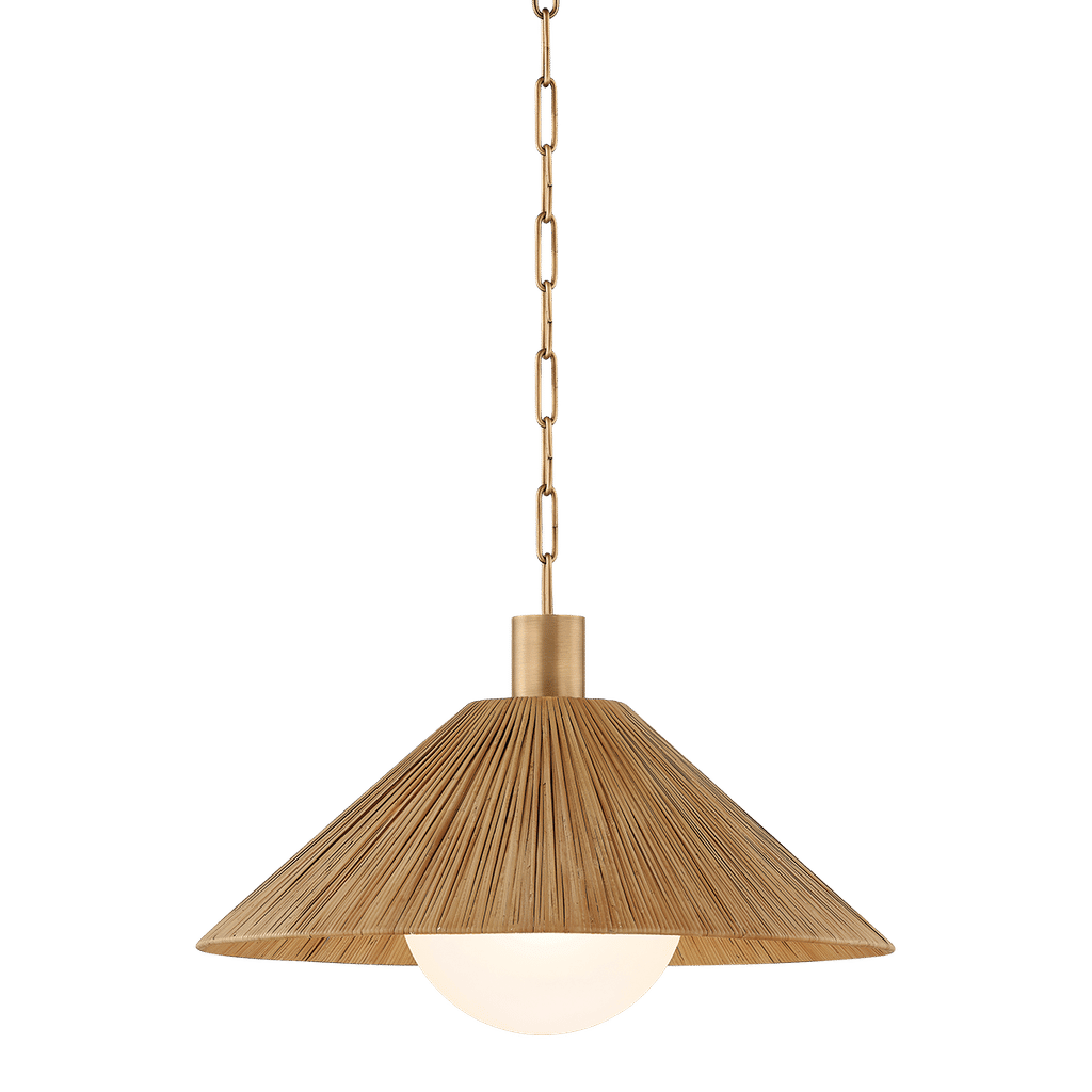 Woodside Pendant 22" X 13.25", Patina Brass