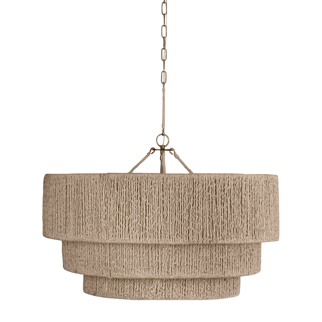 Chandelier 34" X 33.25", Patina Brass