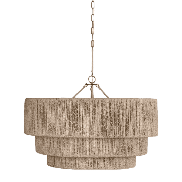 Chandelier 34" X 33.25", Patina Brass