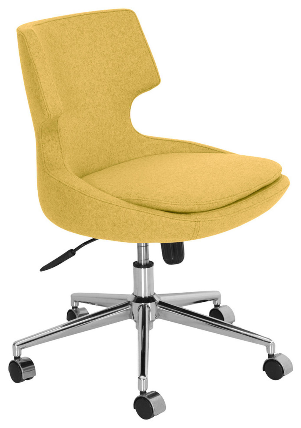 Patara Office Chair, Chrome Base, Amber Camira Wool, 24" X 31"