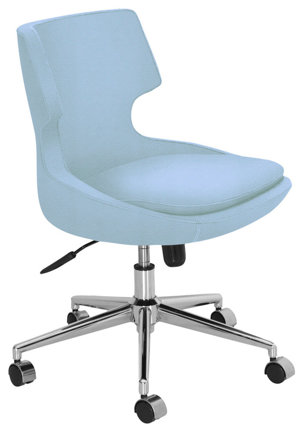 Preview image for Patara Office Chair, Chrome Base, Blue Leatherette, 24" X 31"