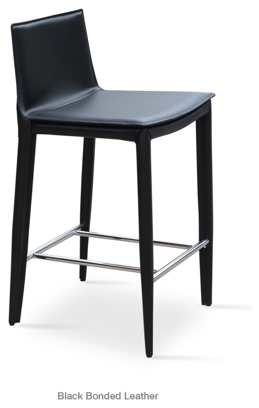 Tiffany Stools, Gray Bonded Leather, 17" X 38"