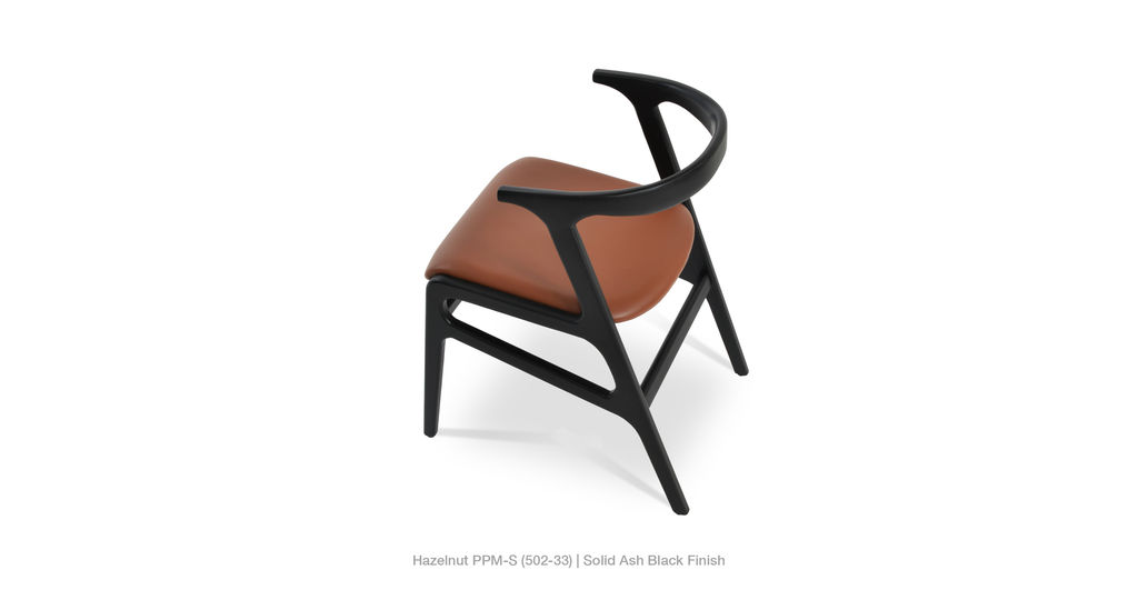Morelato Dining Chair, Solid Ash Black/Hazelnut