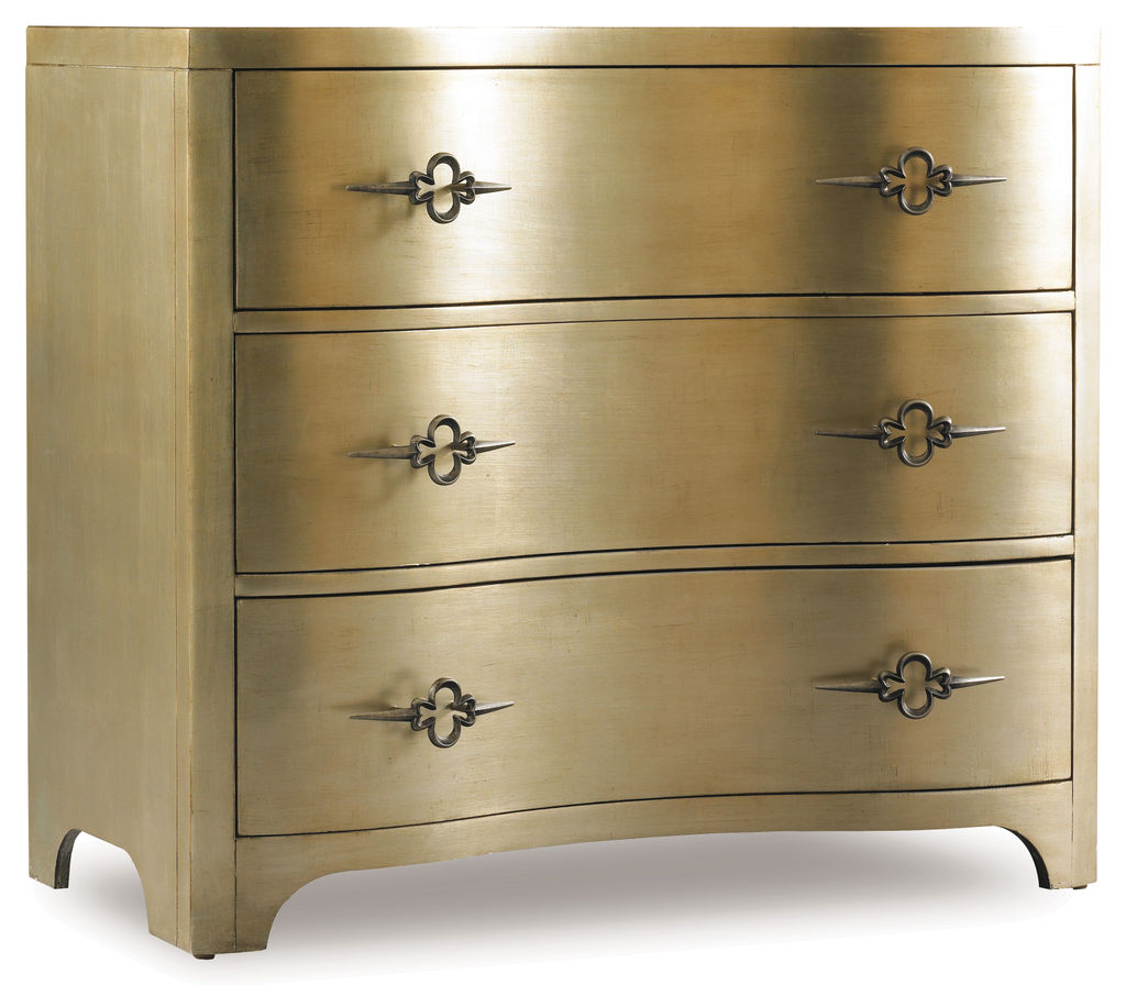 Preview image for Sanctuary Three-Drawer Shaped Front Gold Chest