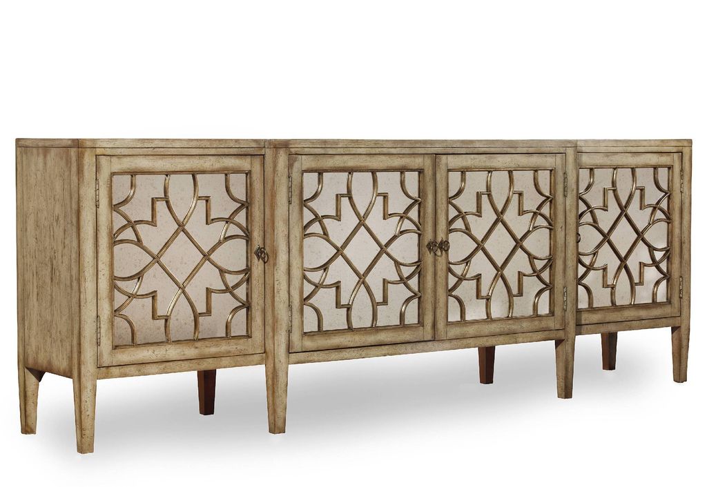 Sanctuary Four-Door Mirrored Console, Surf-Visage