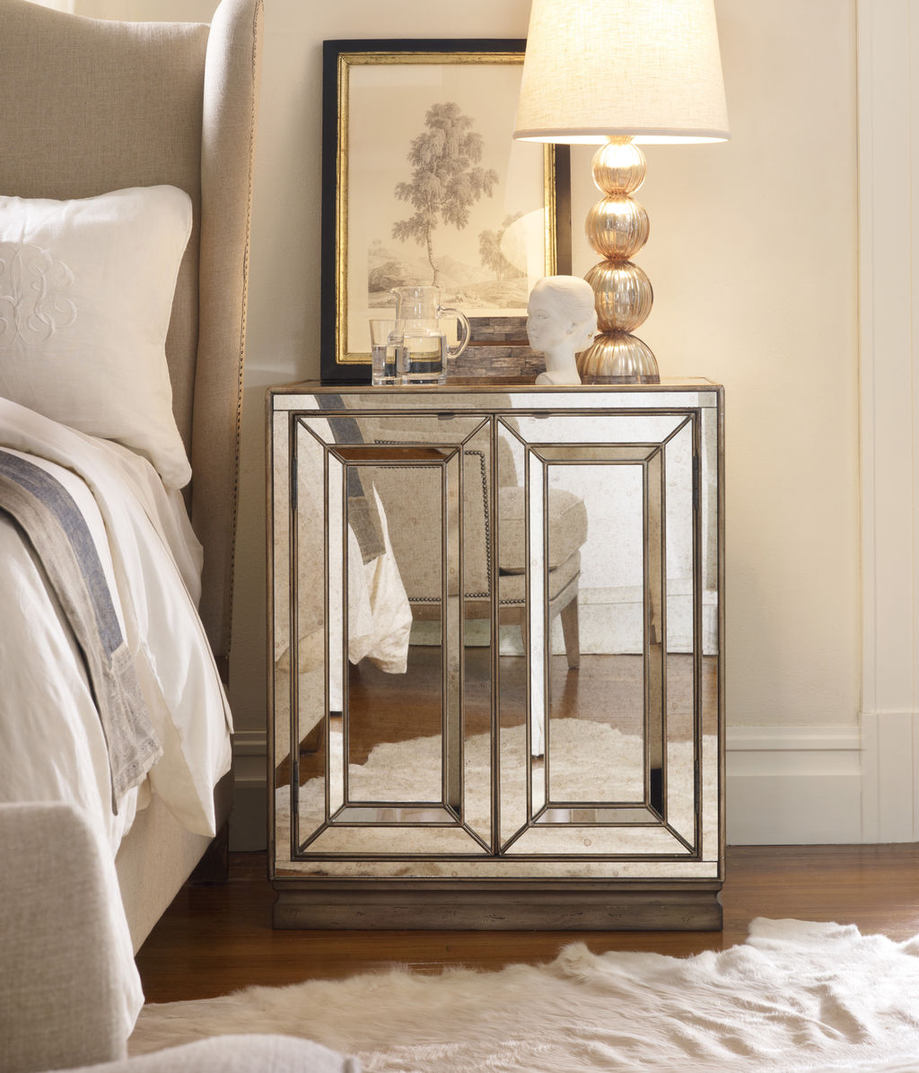 Sanctuary Two-Door Mirrored Nightstand, Visage