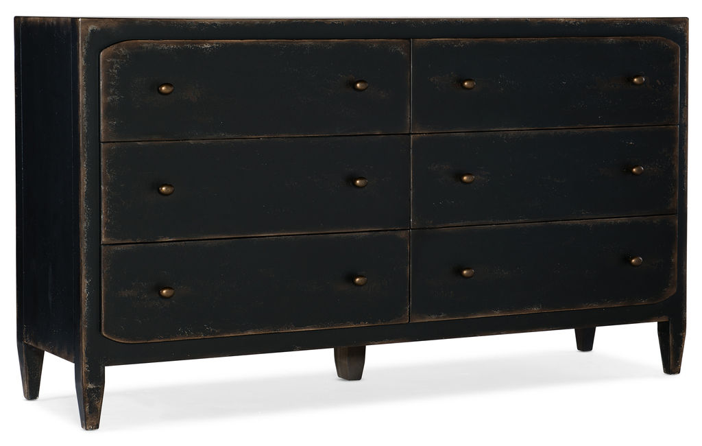 Ciao Bella Six-Drawer Dresser, Black