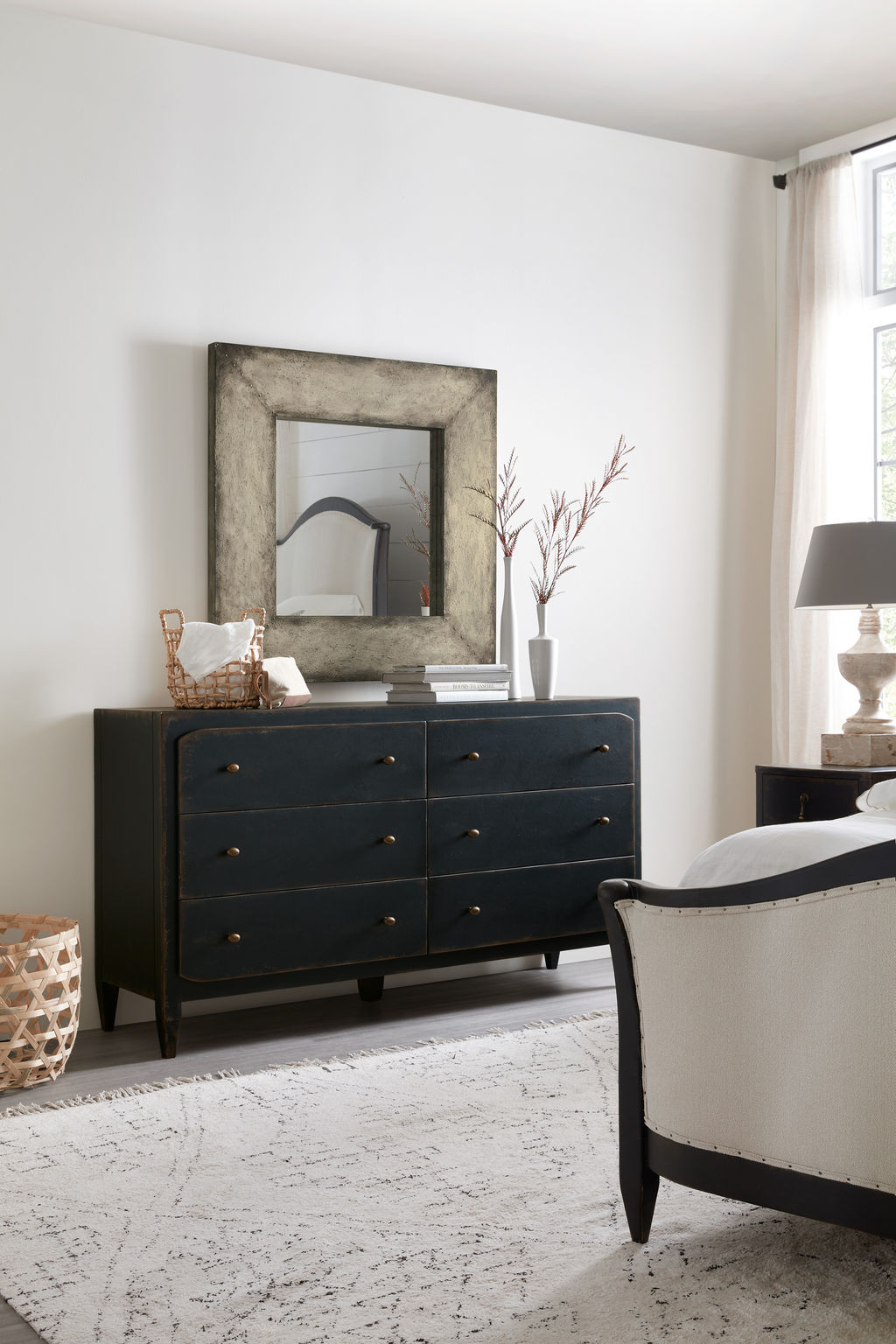 Ciao Bella Six-Drawer Dresser, Black