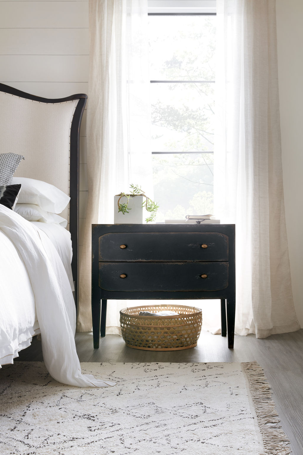 Ciao Bella Two-Drawer Nightstand, Black