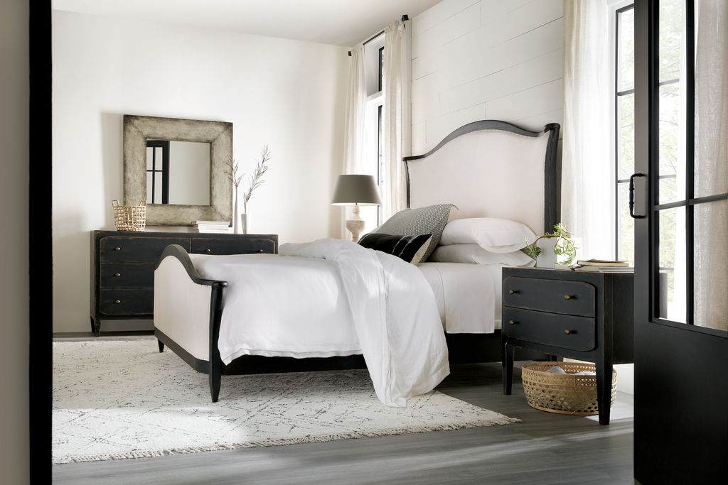 Ciao Bella Cal King Upholstered Bed, Black