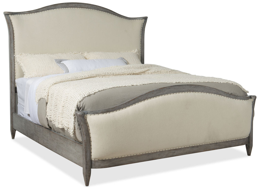 Ciao Bella King Upholstered Bed, Speckled Gray