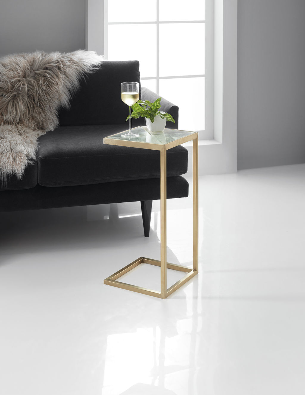 C-Shaped Accent Table
