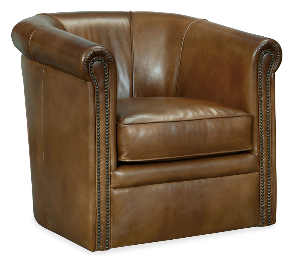 Preview image for Axton Swivel Leather Club Chair