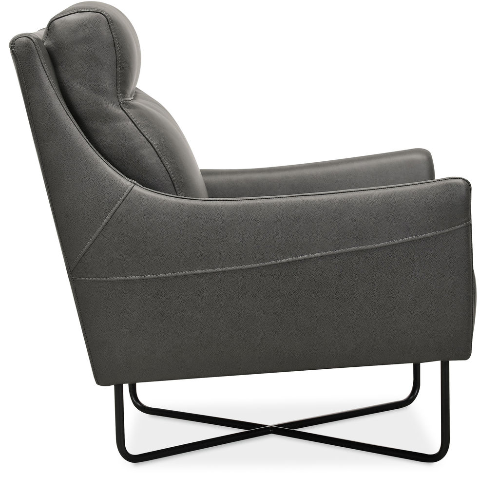 Efron Club Chair W/ Black Metal Base