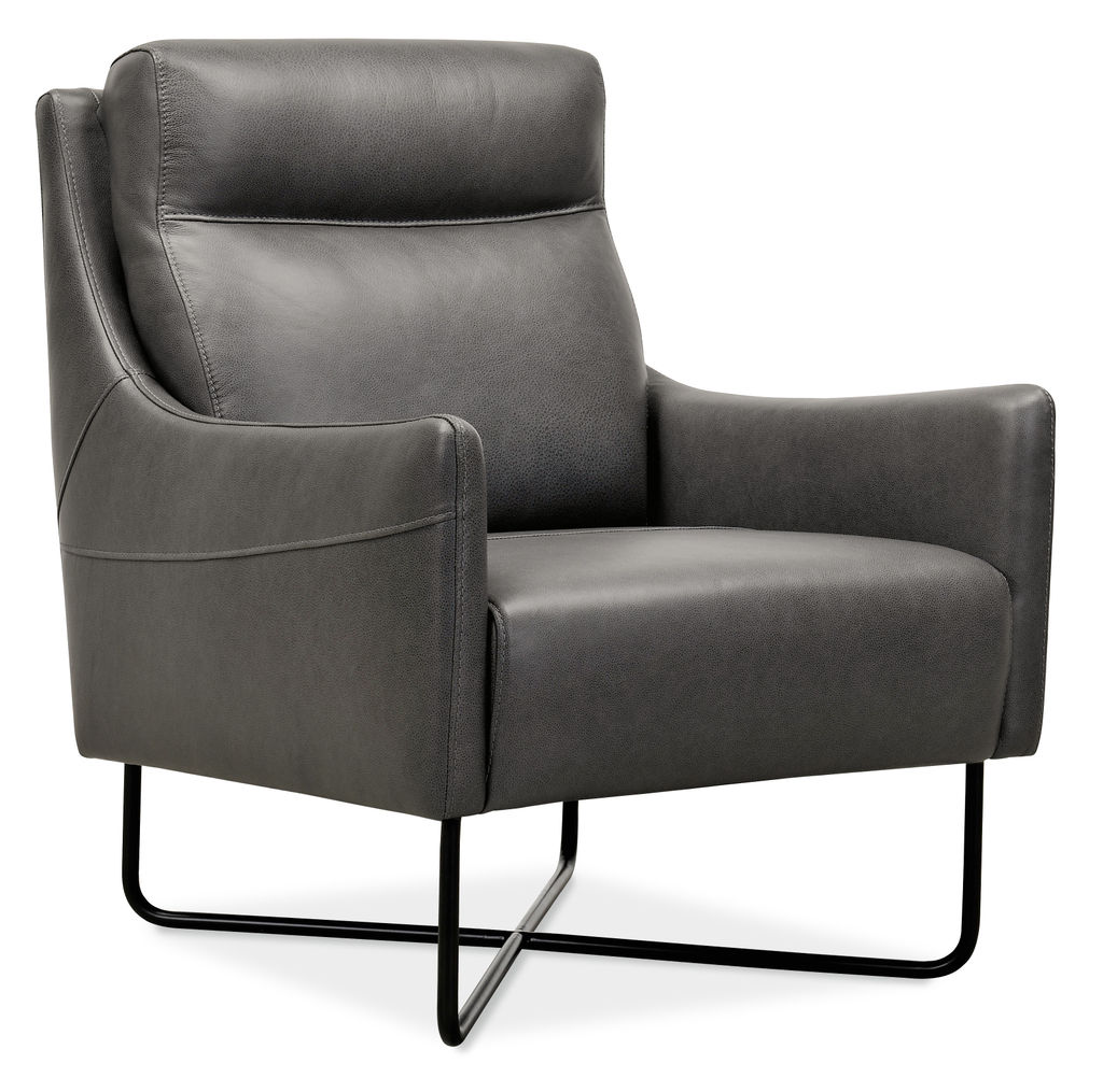 Efron Club Chair W/ Black Metal Base