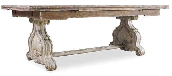 Chatelet Refectory Rectangle Trestle Dining Table With Two 22'' Leaves