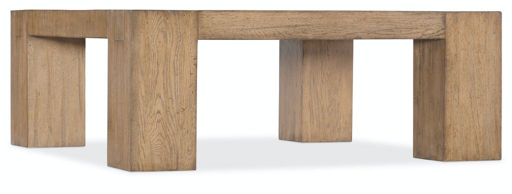 Preview image for Modern Chunky Square Cocktail Table Solid Mindi Wood Natural Finish 42 inch