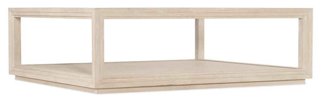 Preview image for Coastal Glass Top Rectangle Coffee Table Oak Wood Sandstone Finish 52 inch