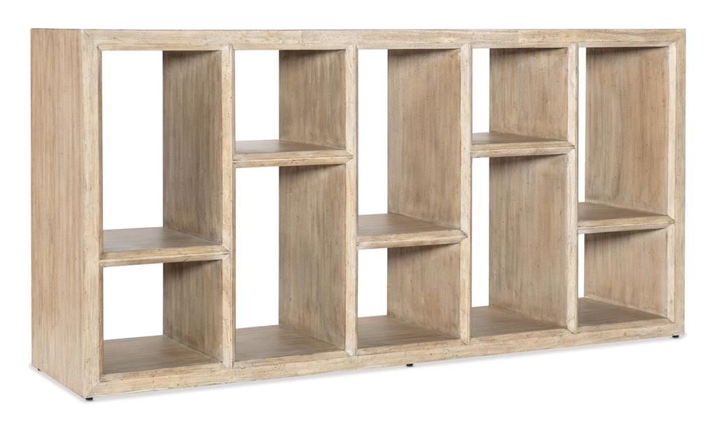 Preview image for Coastal Beach Open Shelves Mindi Wood Console Table Light Natural Finish 72 inch