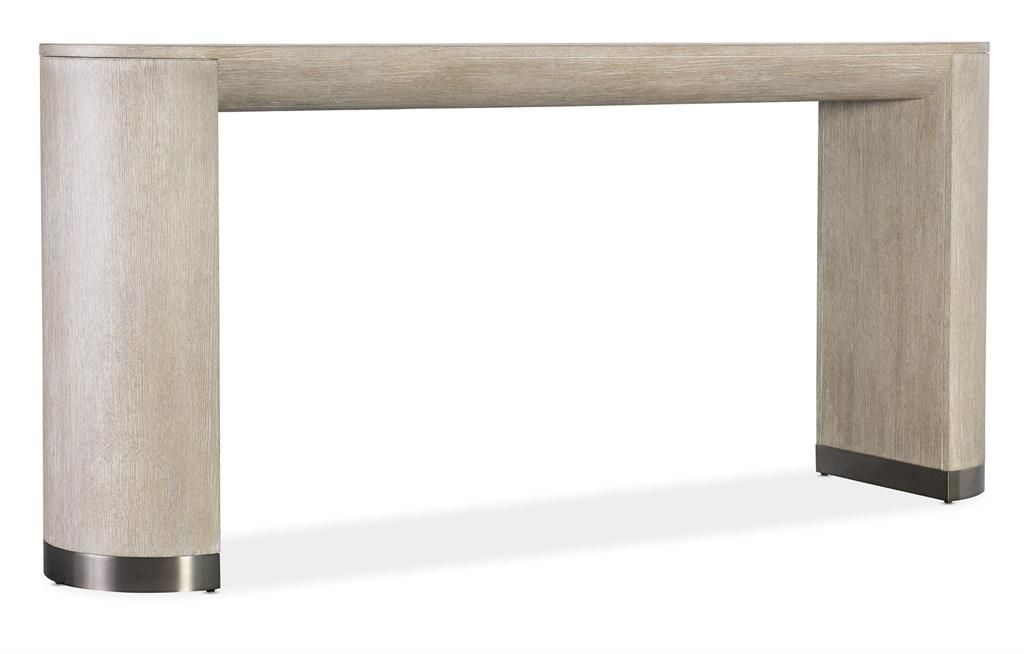 Preview image for Modern Curved Console Table Light Alabaster Color 76 inch