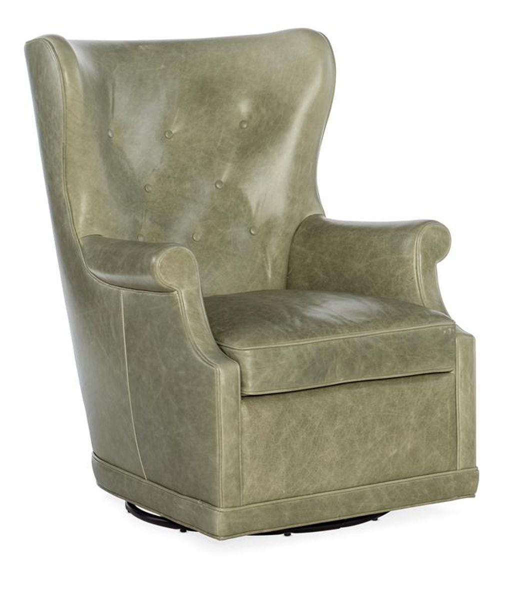 Mai Wing Swivel Club Chair 30.5" X 35" X 42", Bellaire Tranquil Sage