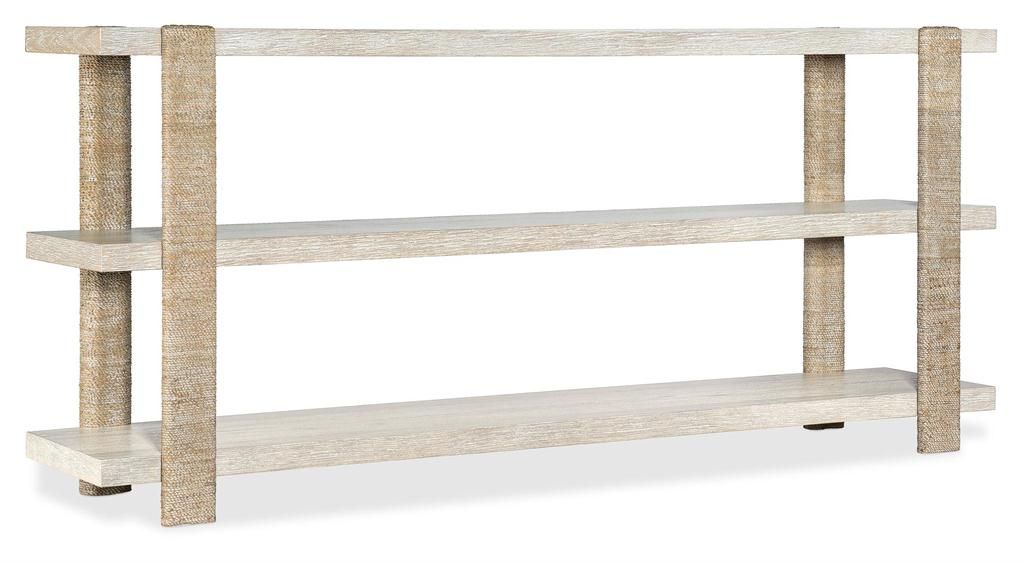 Preview image for Coastal Beach Light Oak & Wrapped Rope Console Table 72 inch