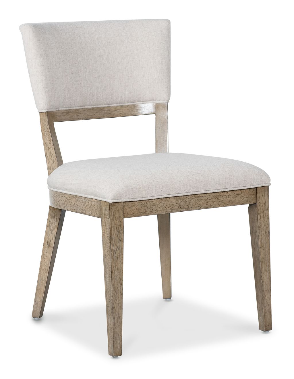 Curved Open Back Oatmeal Upholstered Armless Dining Chair (Set of 2)