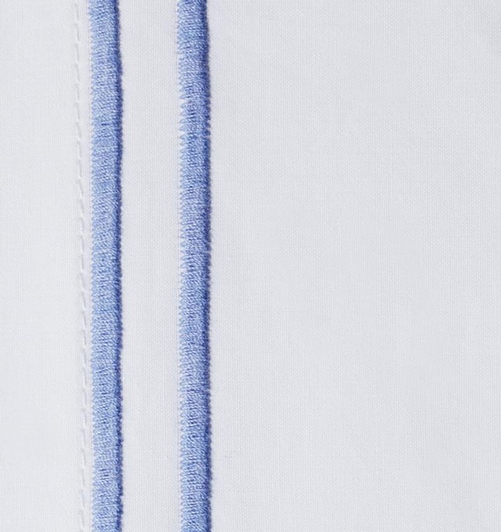 Grande Hotel King Pillow Case 22X42 In White/Cornflower Blue