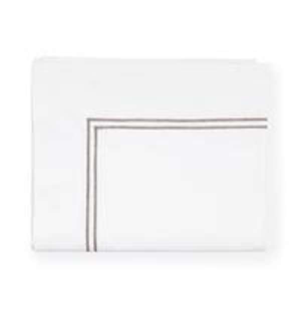 Grande Hotel King Flat Sheet 114X114 In White/Grey