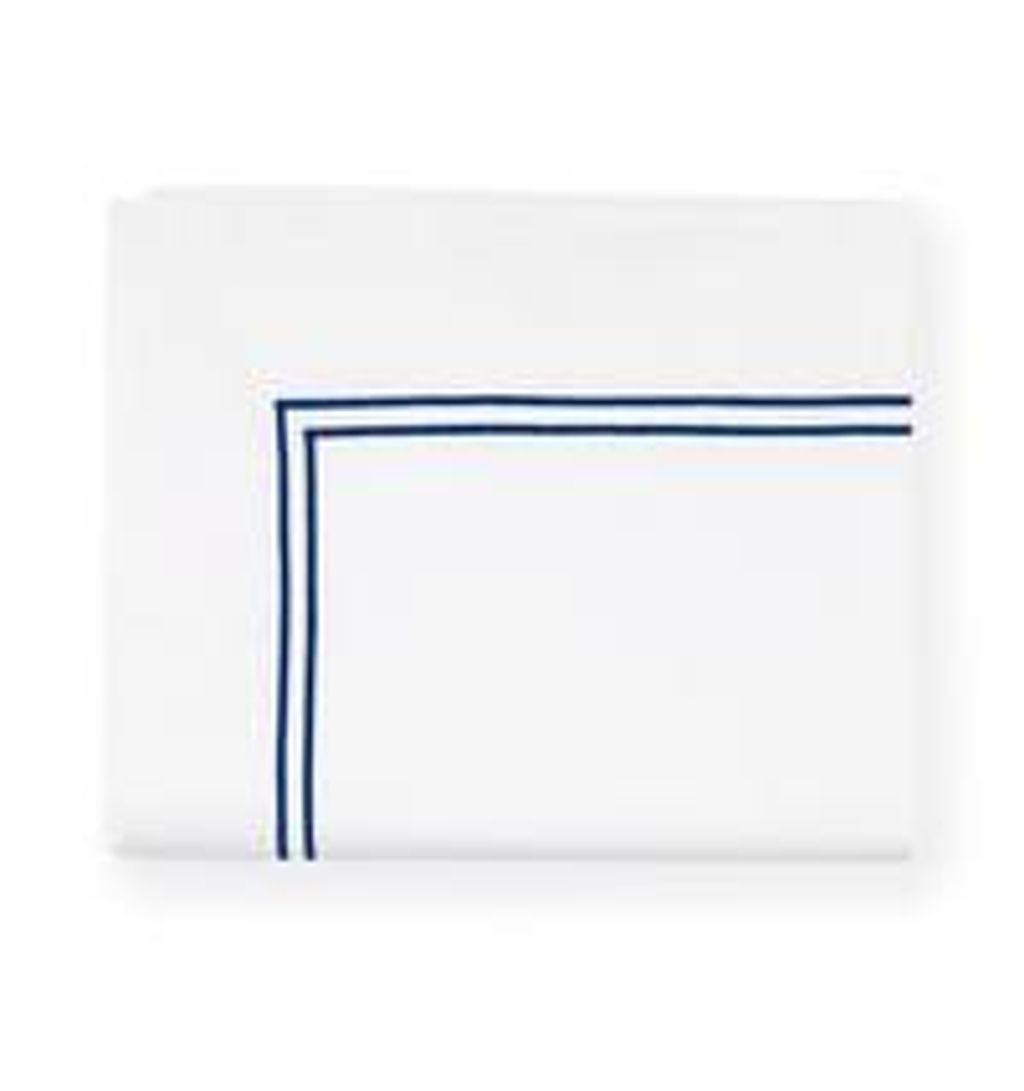Preview image for King Flat Sheet 114X114 In White/Navy