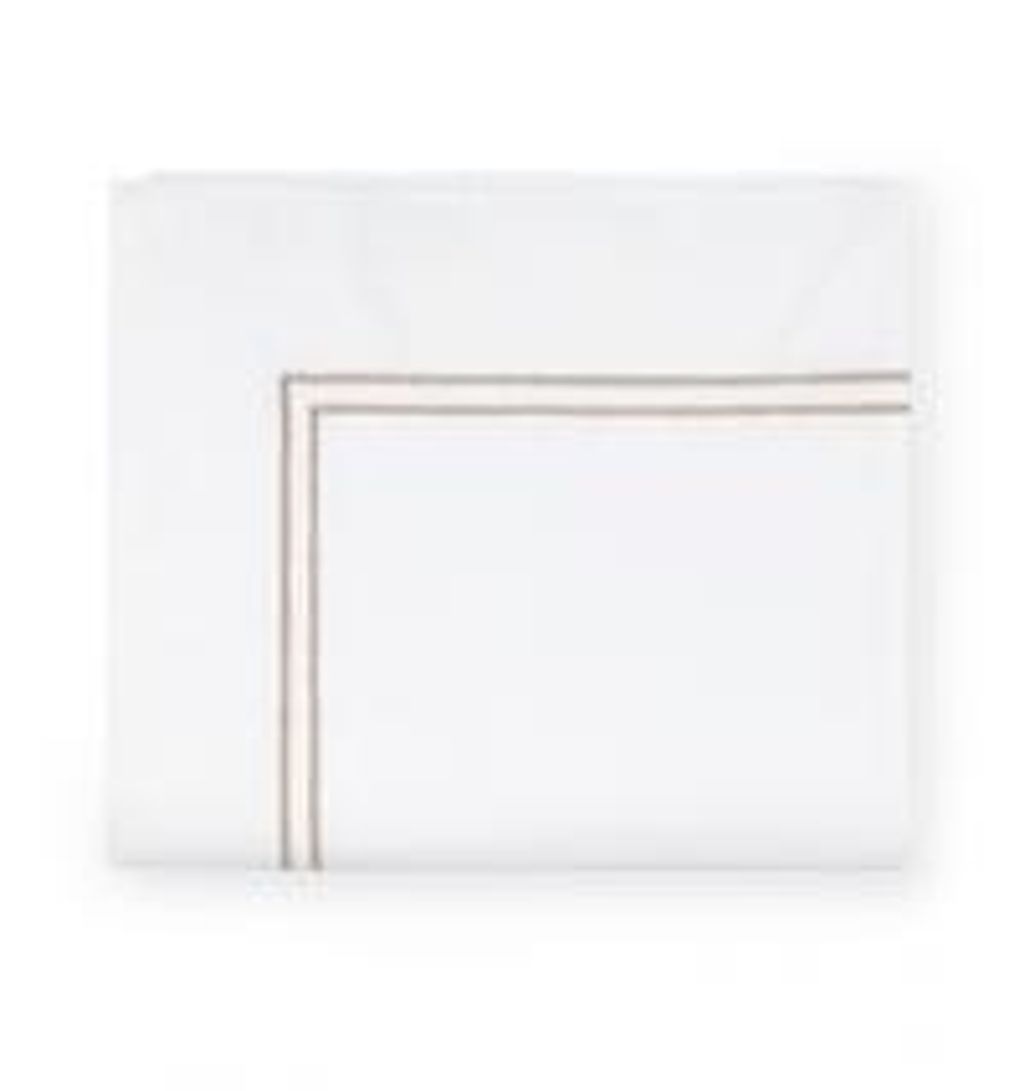 Preview image for Grande Hotel Full Queen Flat Sheet 96X114 In White/Taupe