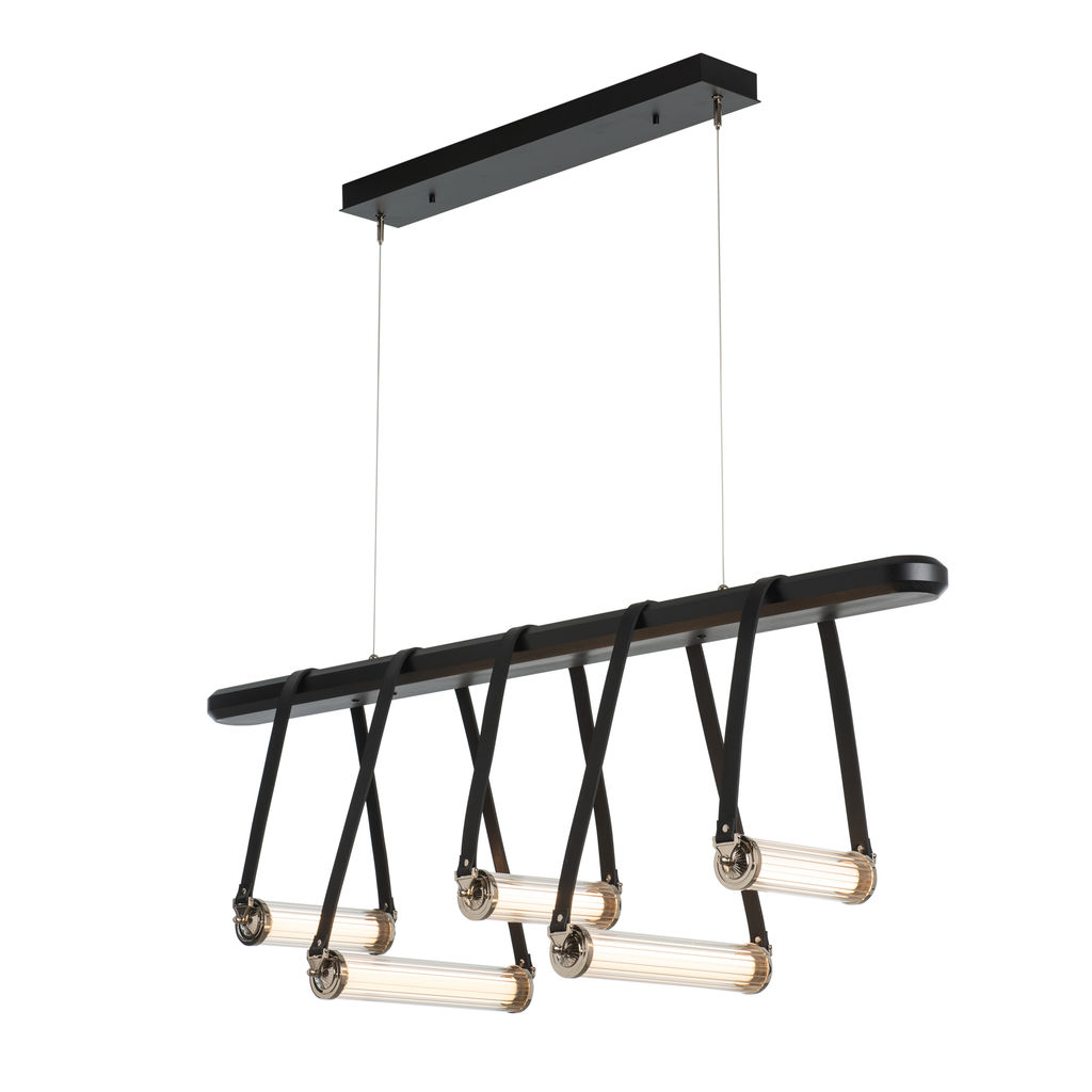 Preview image for Leather Strapped Linear 5-Light Led Pendant